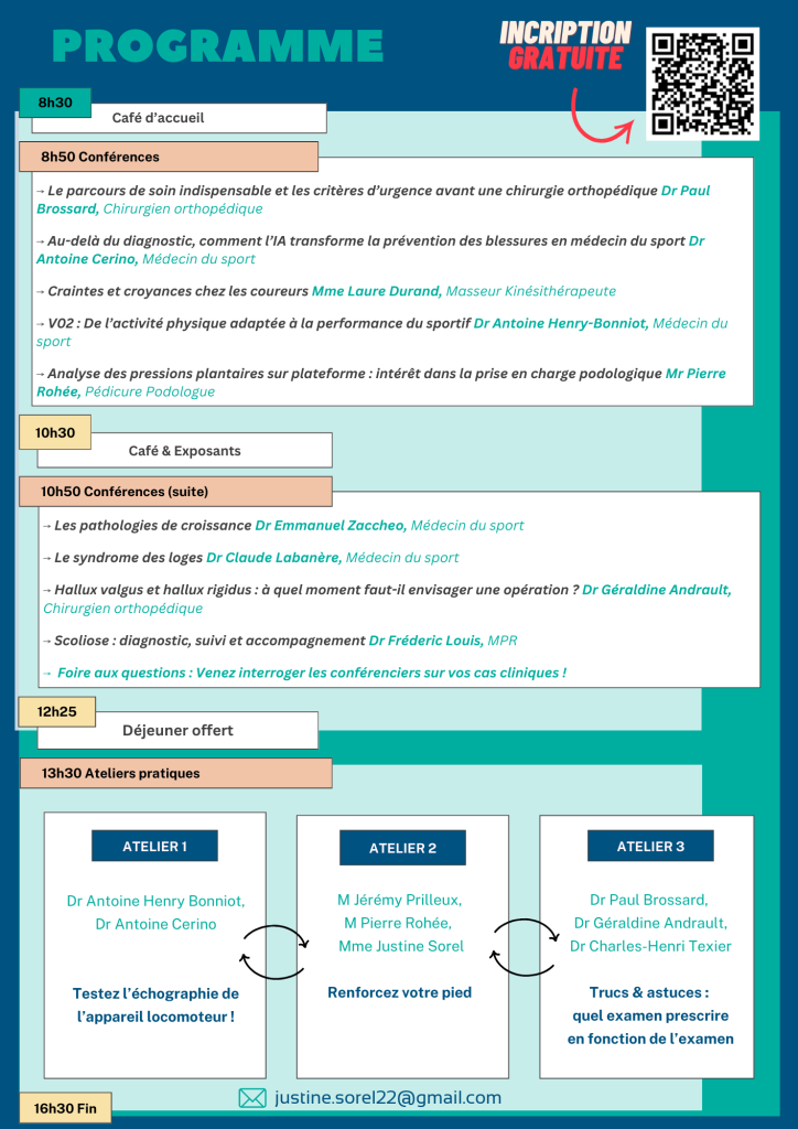 Le congrès de podologie de Niort se tiendra le 29 novembre.